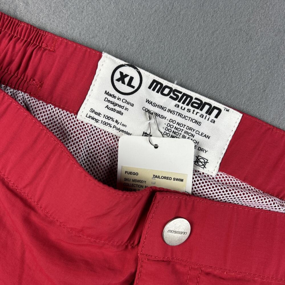 Mosmann Australia Fuego VTG Rescue Red Swim Shorts Mens XL 6” Inseam